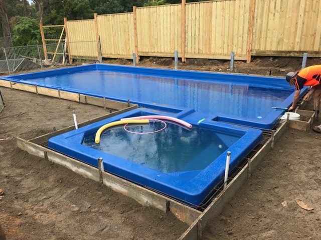Pool installed on sloping block (Belgrave)